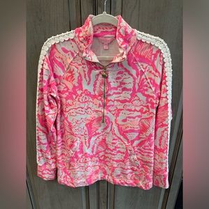 Lilly Pulitzer Jacket Pink W/Shell Pattern Size S